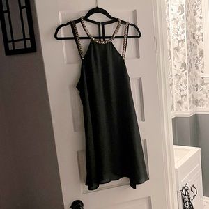 Black beaded fora cocktail dress